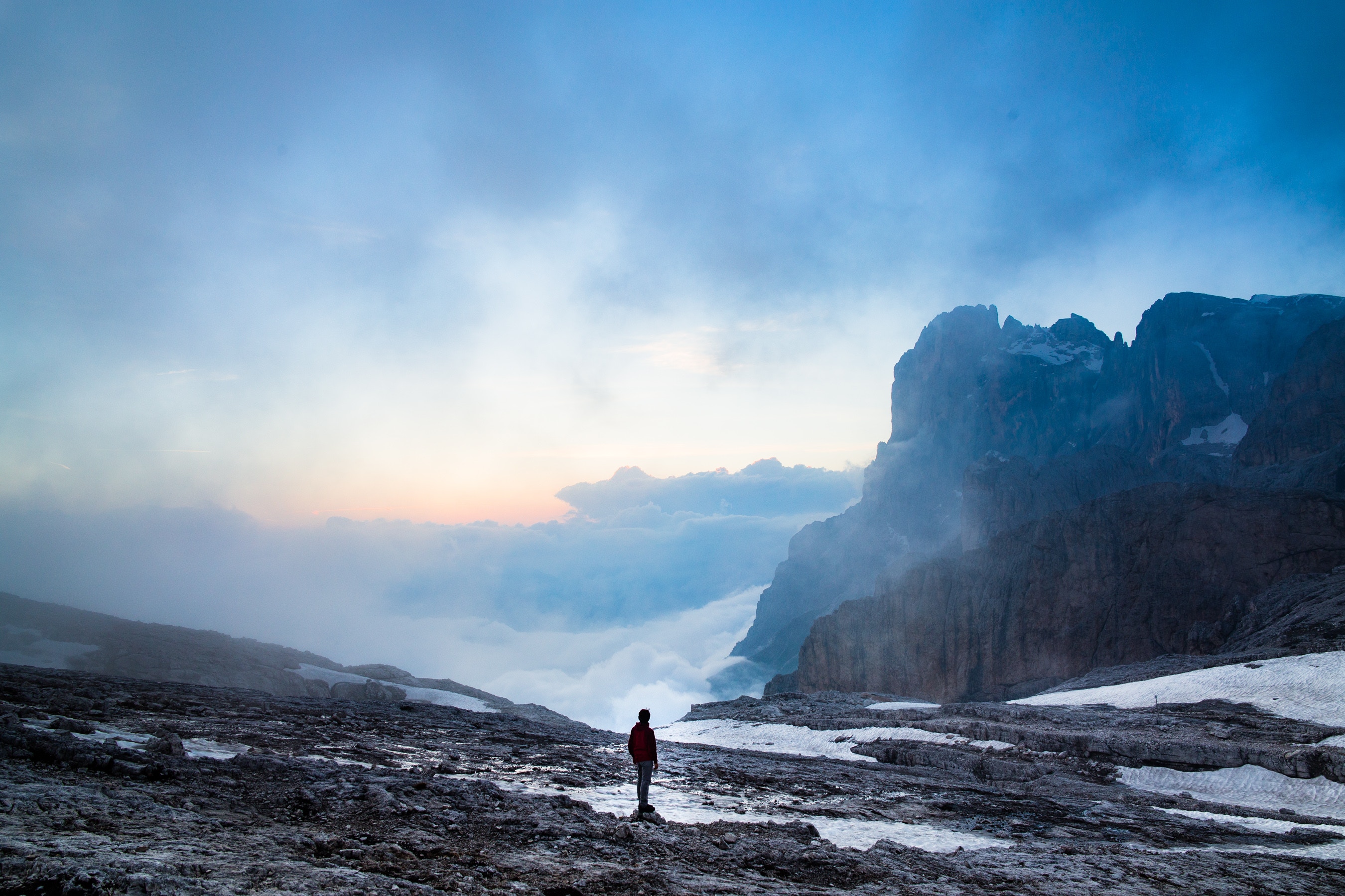 Man standing in the mountains